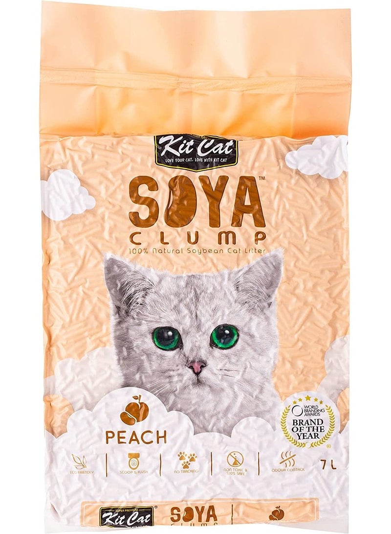 Kit Cat Soya Clump Soybean Cat Litter Peach 7 L
