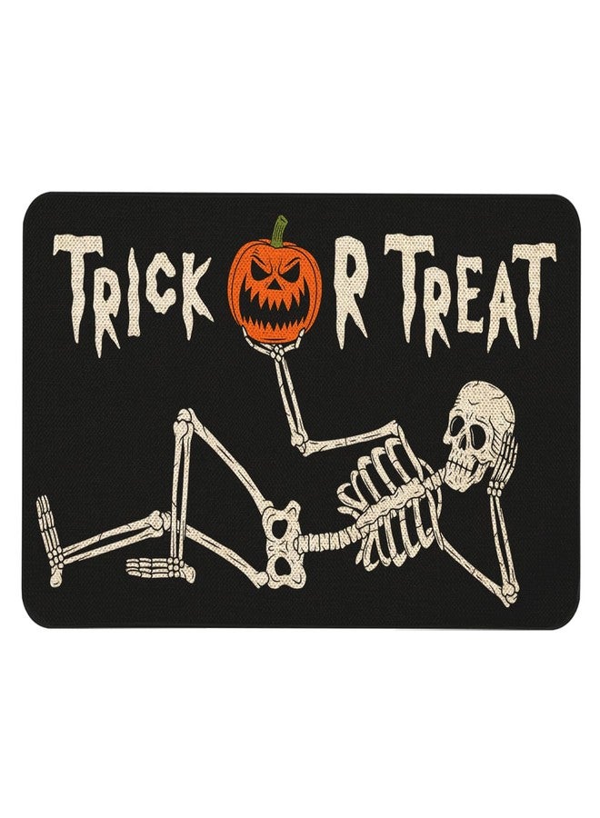 Roszwtit Halloween Skull Door Mat 30 X 17 Inch Trick or Treat Doormat Indoor Outdoor Entrance Floor Mat Non Slip Halloween Decor Rubber Welcome Mats - Image 1