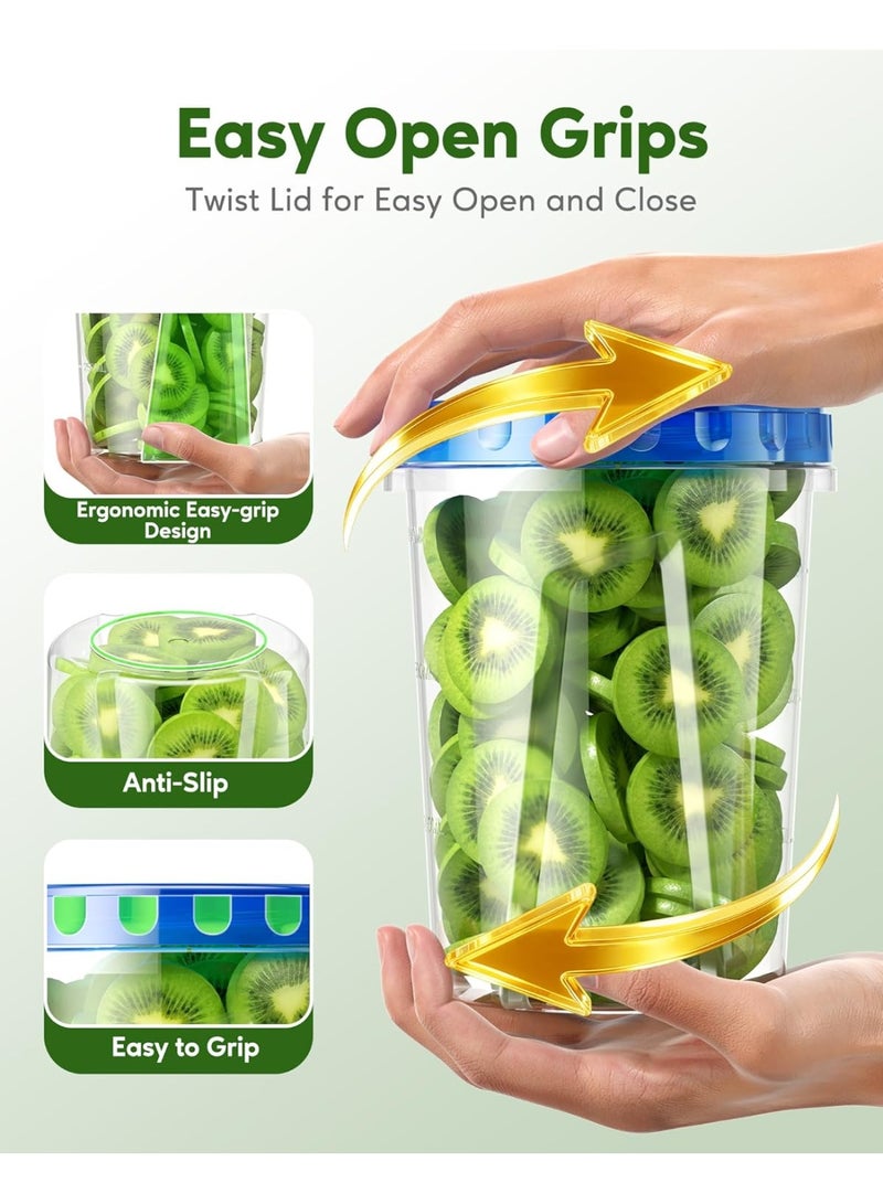 Arabest Pack of 10 33-ounce freezer storage containers, plastic food storage containers with twist-off lids, stackable BPA-free soup containers - Image 5