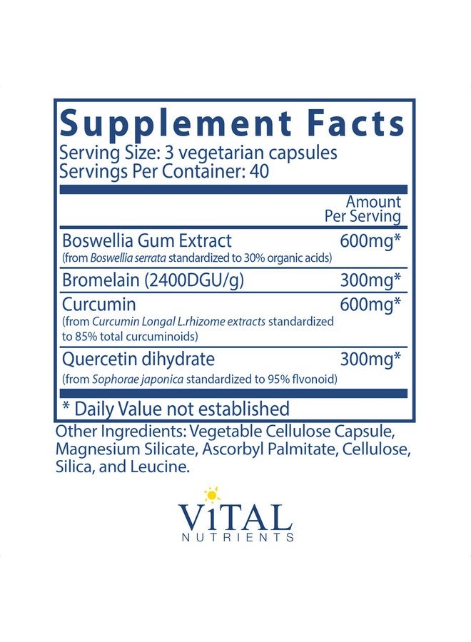 Vital Nutrients Bcq (Bromelain Curcumin And Quercetin) Herbal Support For Joint Sinus And Digestive Health 120 Capsules - Image 3