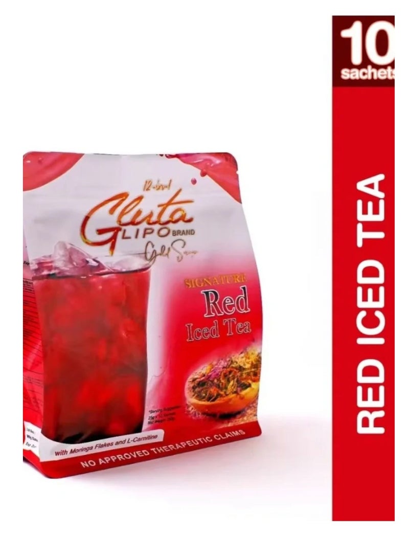 Glutalipo  Gluta Lipo Gold Series Red Iced Tea - 10 Sachets, 10 Count (Pack of 1) - Image 2