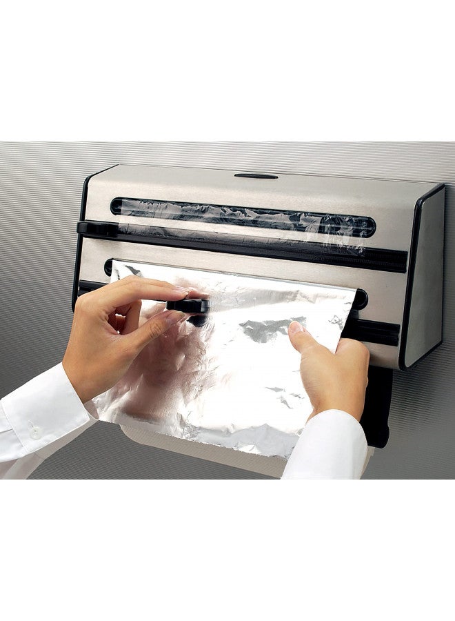 Emsa Triple Roll Dispenser "Contura" of Stainless Steel, Silver/Black - Image 3