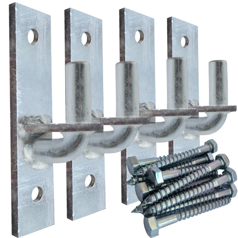 Jikacok Wall Mount Gate Hinge Sturdy Fence Gate Hinges Fence Post Chain Link Gate Hinge. 4 Pack Sturdy Wall Mount Gate Hinges With 5/8 Hinge Pin - Image 1