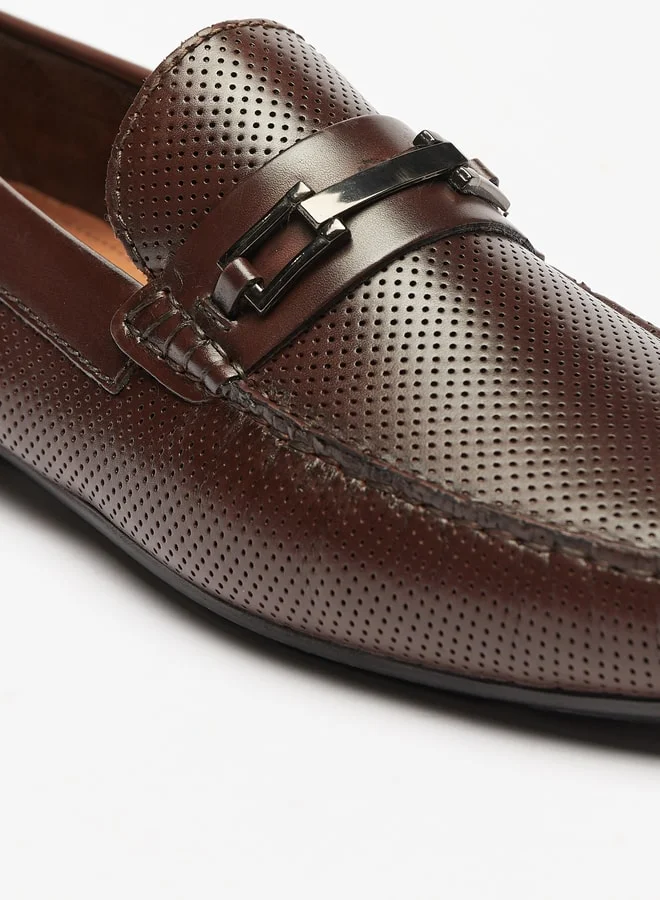 LBL by Shoexpress Men Perforated Slip-On Loafers with Metallic Accent