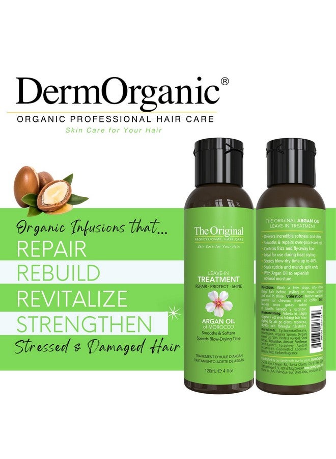 DermOrganic Organic Argan Oil - LEAVE IN TREATMENT 4 oz (1 PACK) - Image 2