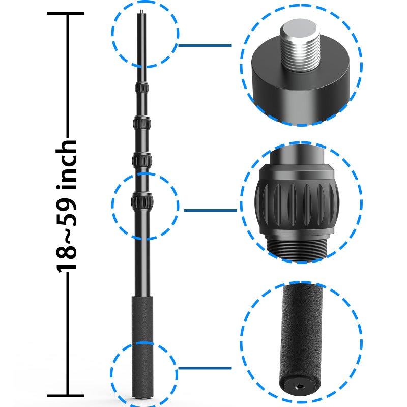 Chatbrid Motorcycle Camera Mount for Insta360 X5 X4 - Bike Handlebar Clamp with 59" Extendable Selfie Stick - Universal Fit for Insta360 X3/X2/ONE RS & GoPro Accessories - Image 2
