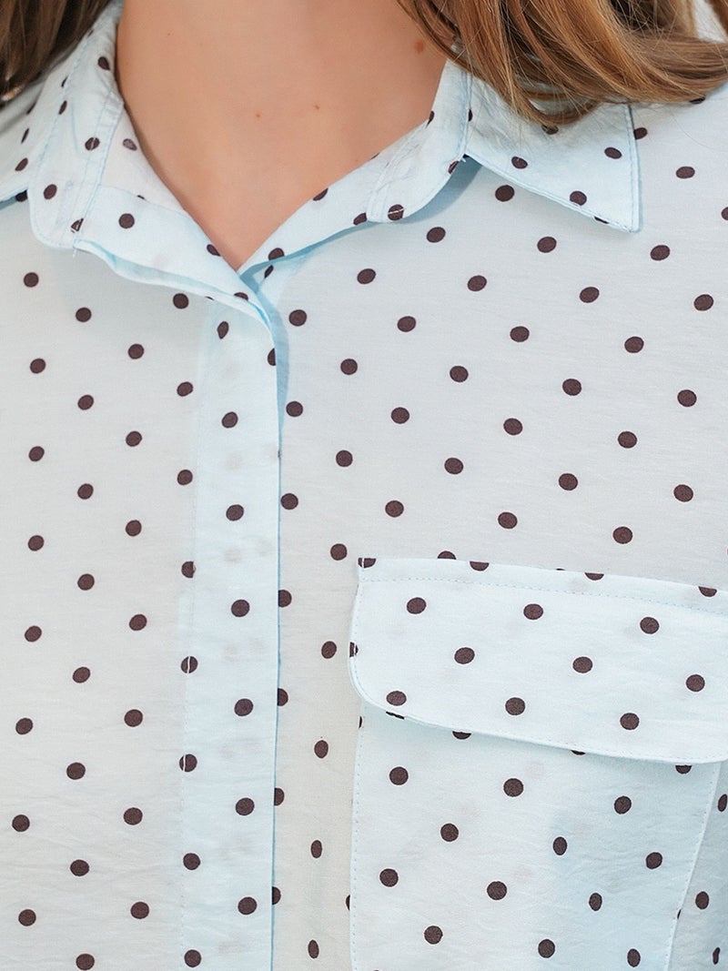 BIG DART BDART Oversized Polka Dot Woven Shirt - Image 5