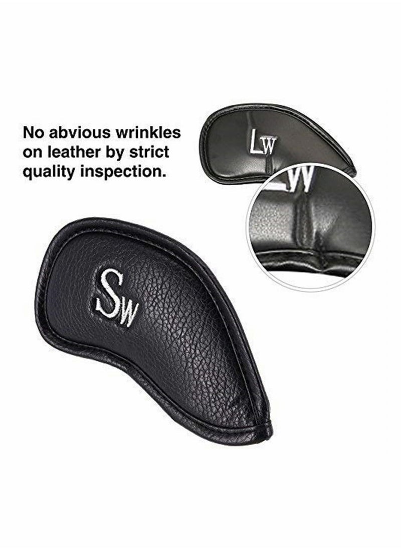 SYOSI - 12 Pcs Golf Club Covers, Leather Golf Iron Head Covers Set for Men Women Fit All Brands - Image 1