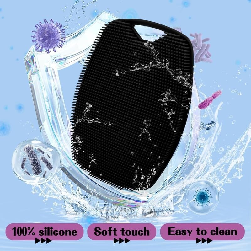 KIMEE Silicone Body Scrubber Shower Scrubber for Nourishing Cleaning And Exfoliating Lather Boosting Bristles Ergonomic No-Slip Handle Bath Brush Body Exfoliator for Men and Women - Image 4
