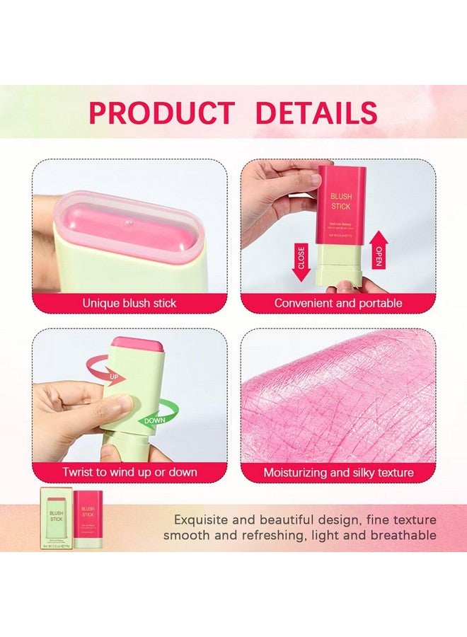 GMaxit Multi-Use Makeup Blush Stick,Beauty Solid Moisturizer Stick,Waterproof Natural Nude Makeup,Tinted Solid Moisturizer Stick for Eyes Lips Cheek(1#shy pink) - Image 2