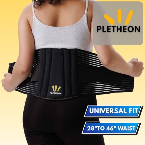 PLETHEON Lumbo Sacral Lumbar Support Belt Black for Men & Women | Lower Back & Spine Support Brace | Fit From 30 to 46 Inch Waist - Image 2