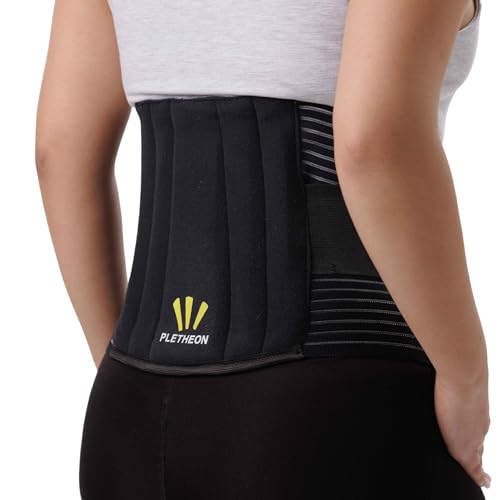 PLETHEON Lumbo Sacral Lumbar Support Belt Black for Men & Women | Lower Back & Spine Support Brace | Fit From 30 to 46 Inch Waist - Image 1