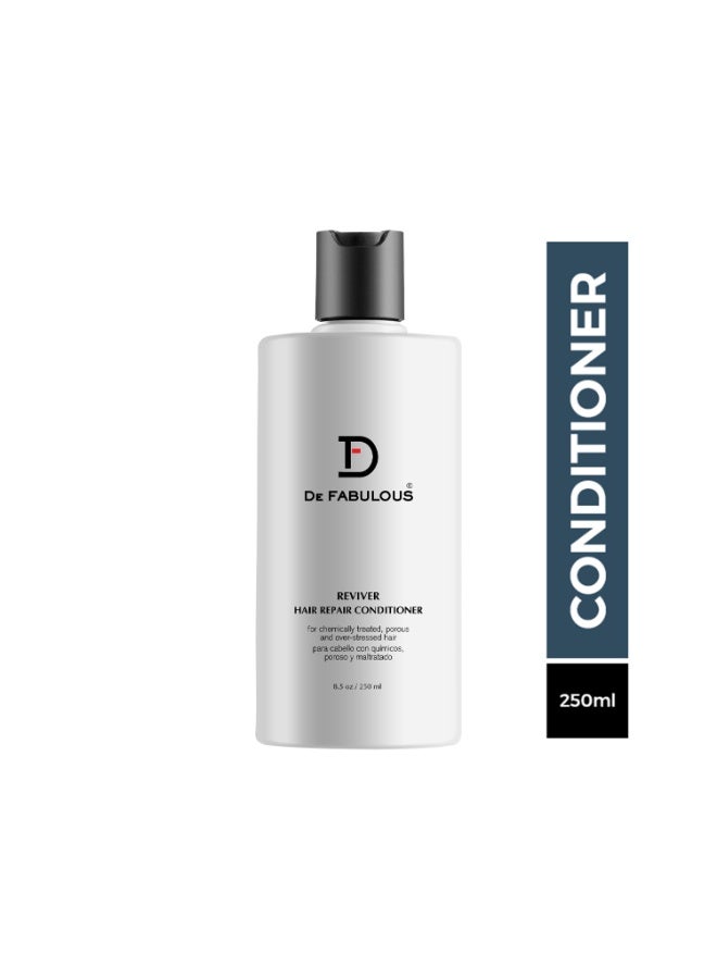 De Fabulous Reviver Hair Repair Conditioner- 250 ml | Triple Protein Formula with Soy, Oat & Wheat Proteins | Sulphate-Free, Vegan, & Cruelty-Free | Restores Chemically Treated, Damaged Hair | 8.5 oz - Image 1