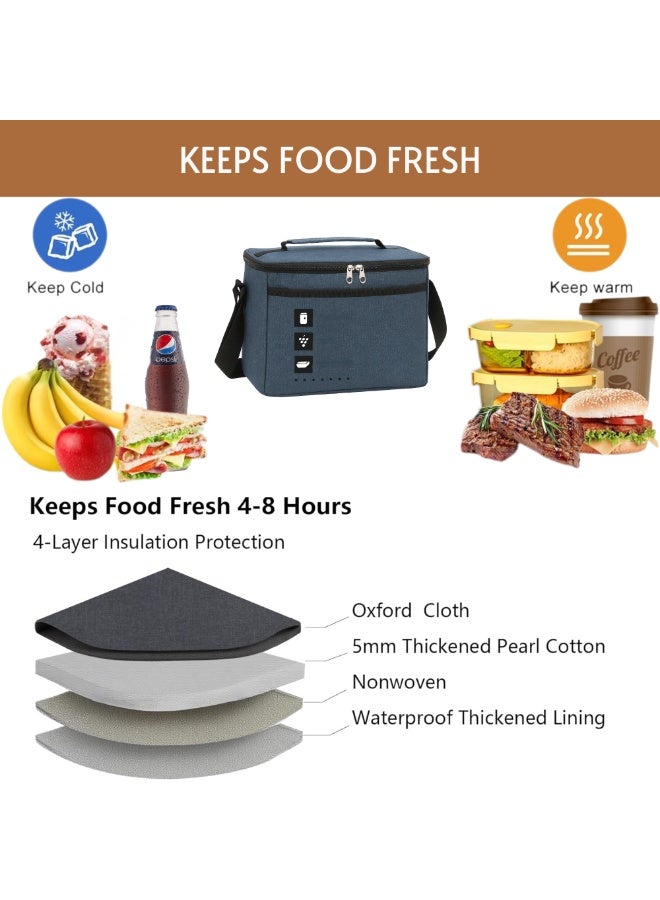 VIO Thermal Lunch Bag Cooler Insulated Lunch Box Tote Reusable Leakproof Food Storage Bag Large Capacity Meal Carrier for Work School Office Travel Picnic Beach Hiking Lunch Container for Men Women Kids Adults with Adjustable Shoulder Strap Lunch Cooling Tote Bento Box Organizer Waterproof Lunch Bag for Snacks and Drinks Multipurpose Hot and Cold Food Carrier Fruit Snacks Box 27X17X20 CM - Image 3