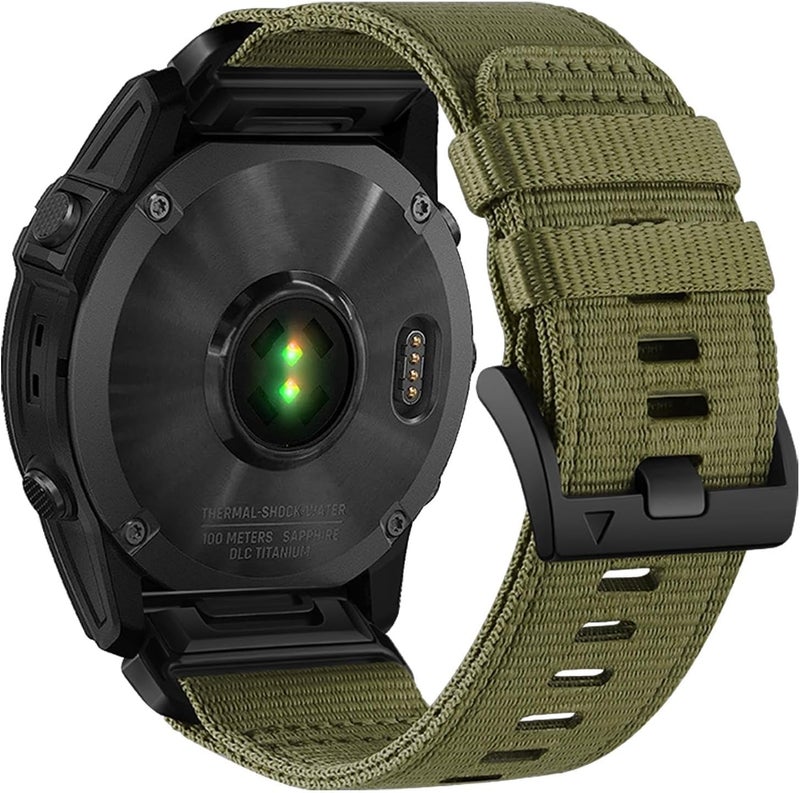 Abanen Rugged Nylon Watch Bands for Garmin Fenix 7X / Fenix 6X / Fenix 5X/Enduro 2, Quick Fit 26mm Adjustable Woven Nylon Sports Wrist Strap with Stainless Steel Clasp for Tactix 7 Pro, epix Pro 51mm - Image 5