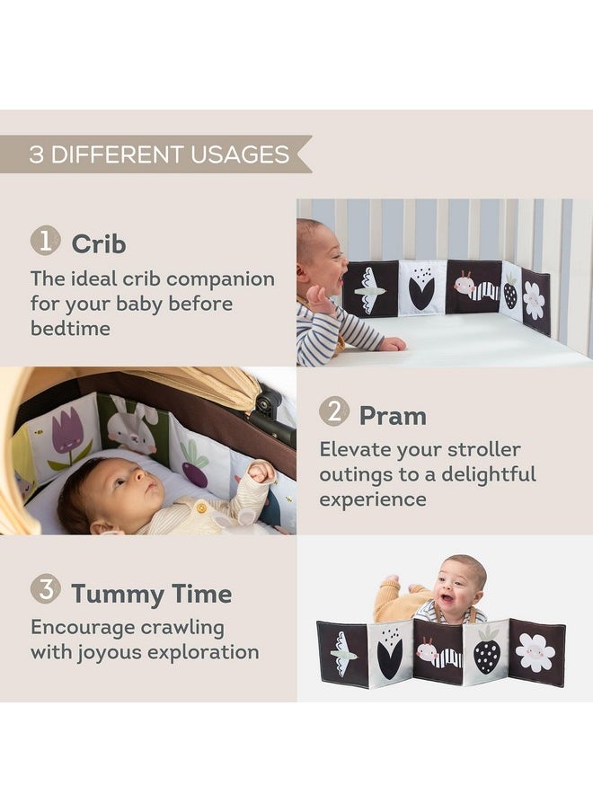 Taf Toys Taf Toys Bunny Black and White Soft Sensory Books Pram Book, High Contrast Baby Toys 0-3-6 Months, Essentials Tummy Time, Pram, Stroller, Car Seat Toy, Infant Toys, Newborn Essentials Must Haves  - Image 5