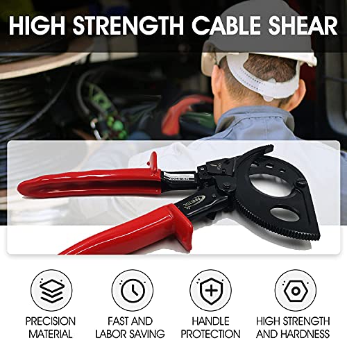 INNETOC Aluminum Copper Ratchet Cable Cutters,Wire Cutters for Cutting electrical wire as Ratcheting Wire Cut Hand Tool(400mm2) - Image 4