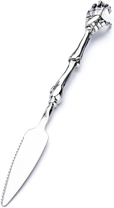 ONEKOO Forks Spoon Knives Serving Utensil Set 3 Pieces Skeleton Hand Shape Premium Stainless Steel Dinner ForkSpoonKnives Handmade Dishwasher Safe Use for Home Kitchen or Gift for Friend - Image 3