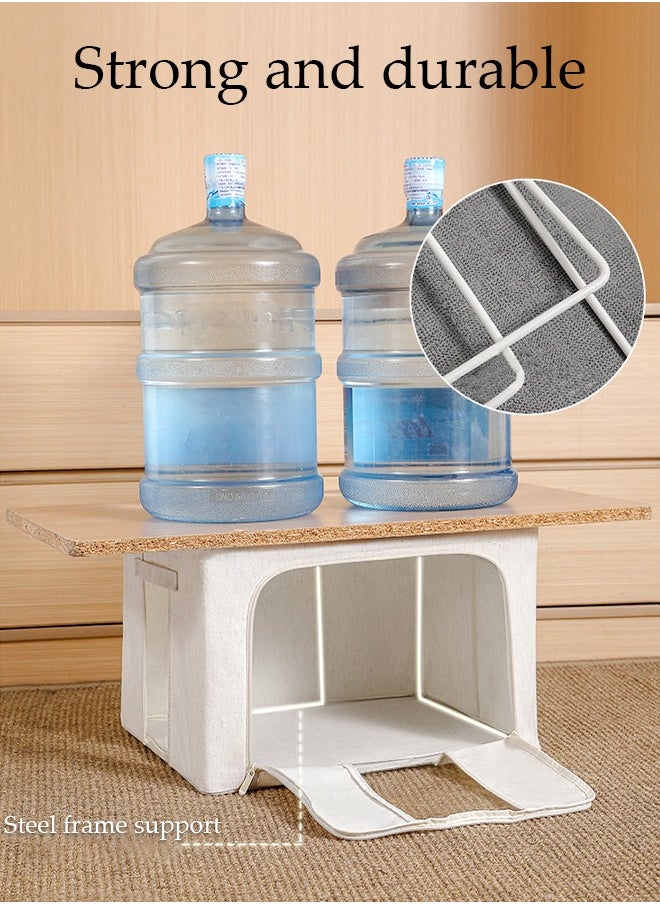 DUNISO Clothes Storage Organizer, Storage Box with Foldable Steel Frame , Clothes Organizer with 2 Clear Window, zippers & Handles (24L, Off-white)  - Image 5