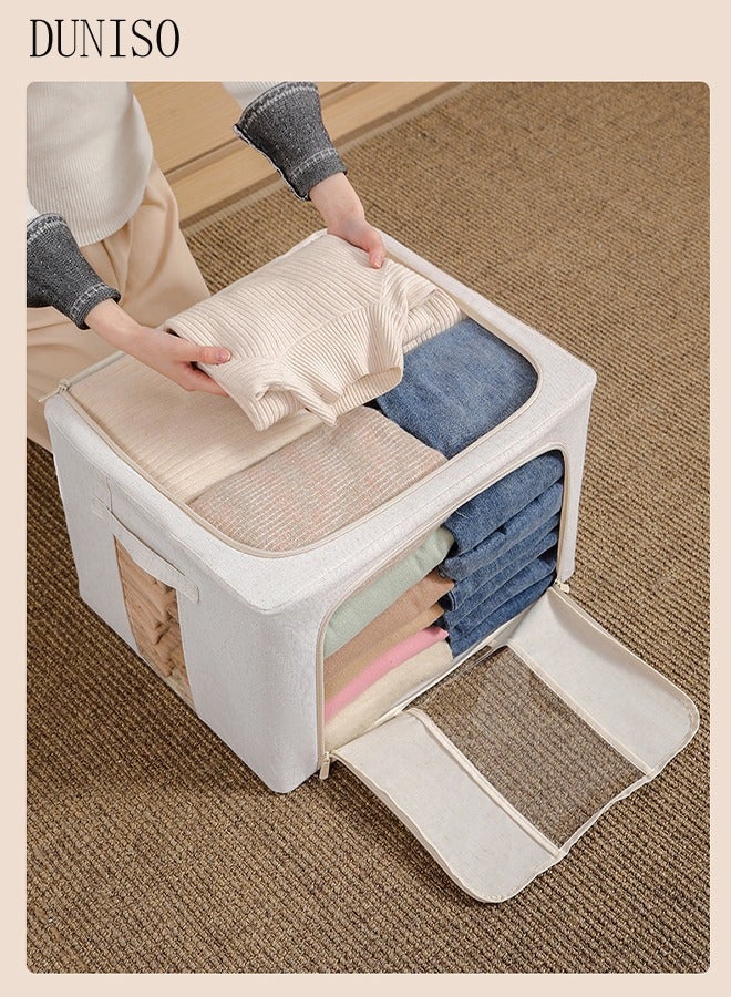 Clothes Storage Organizer, Visible Drawer Organizers，Foldable Closet Organizer Bins，Moisture and Mold Prevention，with Clear Window，Zippers and Handles，for Shirts, T-Shirts, Kids Jeans, Scarves, And Baby Clothes，40*30*20cm