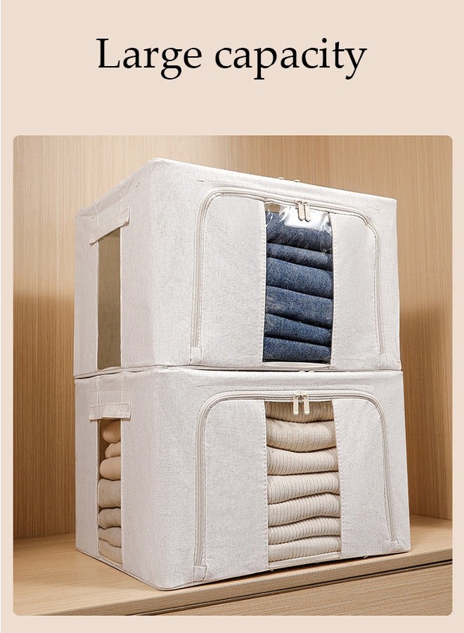 Clothes Storage Organizer, Visible Drawer Organizers，Foldable Closet Organizer Bins，Moisture and Mold Prevention，with Clear Window，Zippers and Handles，for Shirts, T-Shirts, Kids Jeans, Scarves, And Baby Clothes，40*30*20cm