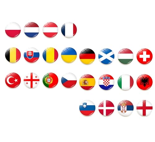 ZENRUIMING 24Pcs European Country Flag Refrigerator MagnetMagnetic Refrigerator Stickers Europe Travel Country Souvenir School Office Whiteboard Stickers Suitable for Refrigerator Dishwasher Metal Cabinet - Image 1