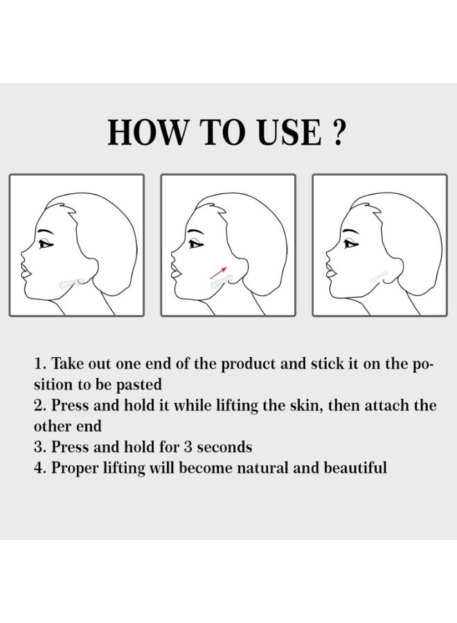 60pcs Invisible Facial Lift Tape, Double Chin Reducer, Wrinkle Lifting, Live Stream V-Shape Facial Lift Tape, Overnight Use, Lift Belt, - Image 4