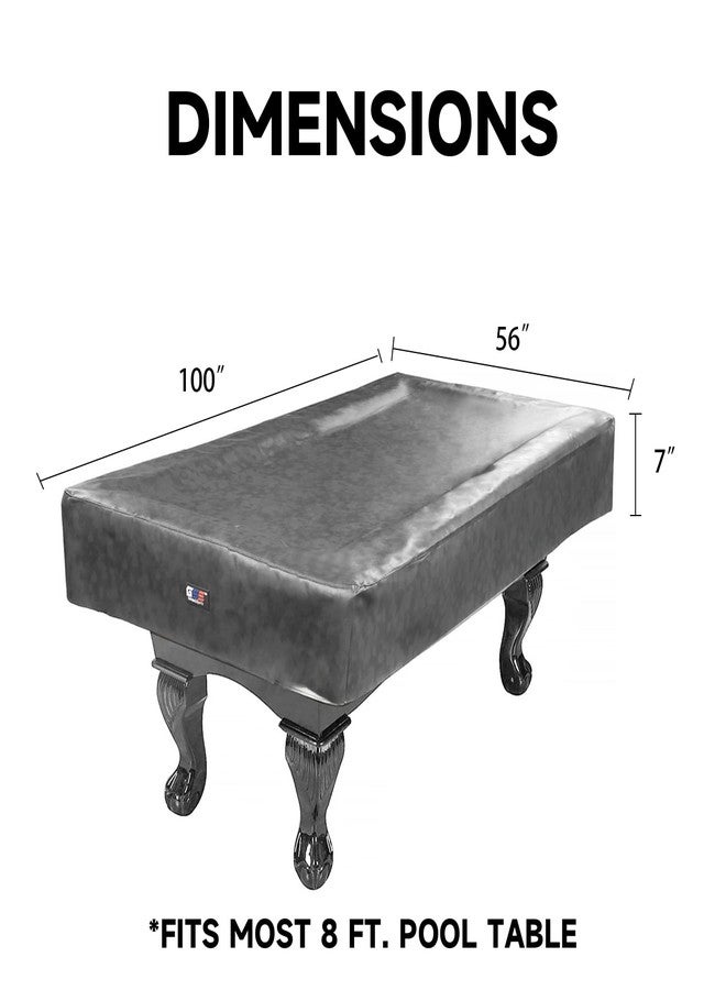 GSE Games & Sports Expert Billiard Pool Table Covers, 7'/8'/9' Waterproof & Tearproof Heavy Duty Leatherette Pool Table Covers (Several Colors Available, Grey - 8ft) - Image 2
