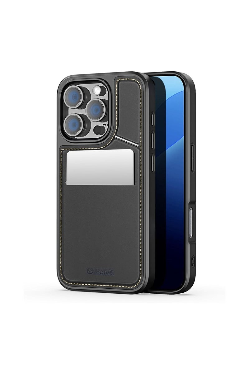 iPEFET PU Leather Case for iPhone 16 Pro Max with Built-in Card Holder and Shock Protection - Image 2