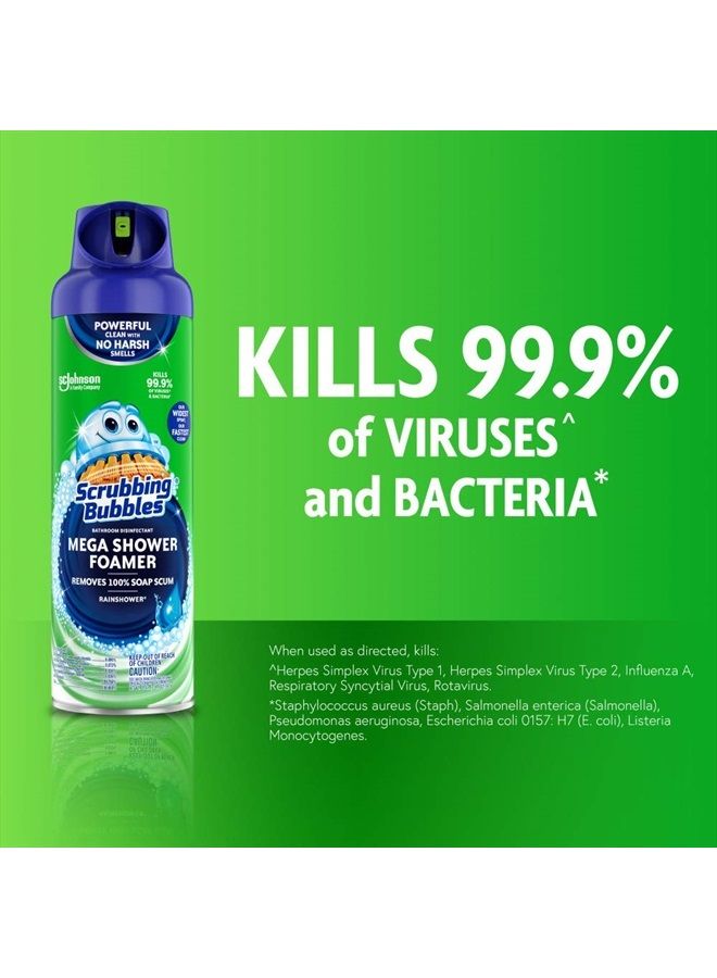 Scrubbing Bubbles Mega Shower Foamer Aerosol, Rainshower, 20 oz - Image 4