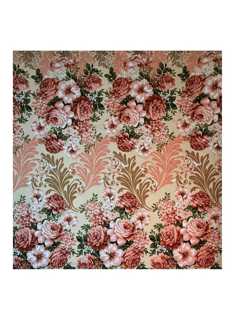 King Size Floral Cotton Bedsheet 240x270 cm with 2 Pillowcases 75x47 cm – 144 TC – Soft & Breathable – Peach Rose Design  - Image 2