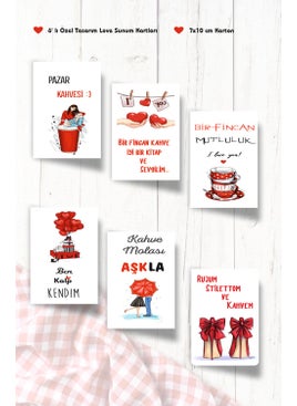 HSN Love Themed Coffee Presentation Cards 6 Motto Cards 