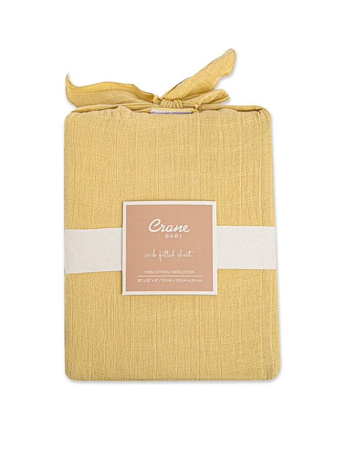 Crane BABY Crib Fitted Sheet, Ochre