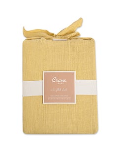 Crane BABY Crib Fitted Sheet, Ochre  - Image 1