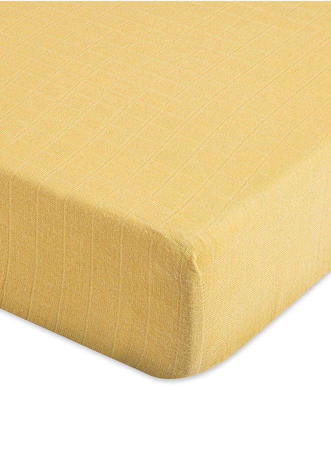 Crane BABY Crib Fitted Sheet, Ochre  - Image 2