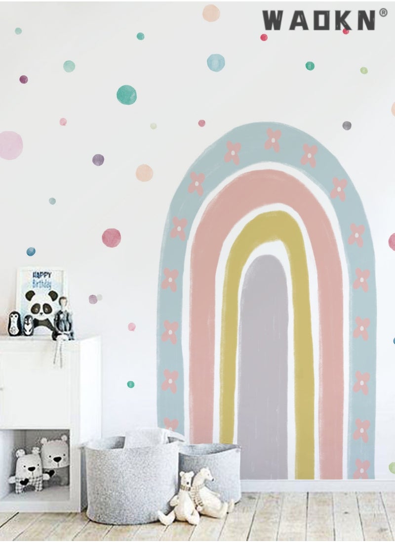WAOKN Multiple PCS Diverse Flower Mini Rainbow Bohemian Decal Room Decoration DIY Stickers PVC Wall Stickers Waterproof Stickers Rainbow Wall Painting Stickers Vinyl Wall Stickers Decorative Art  - Image 2