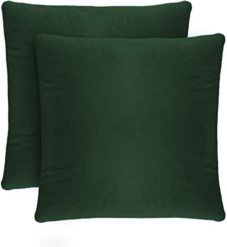 PUM PUM Decorative Velvet Cusion Cover18x18 Mehendi Green Pack of 2 - Image 2