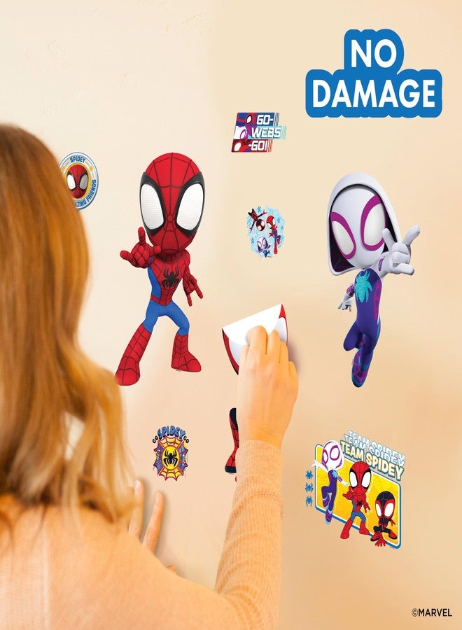 WALL PALZ Marvel Spidey and His Amazing Friends Team Wall Decal - 11"-13" Spidey Spin Ghost Spider Vinyl Stickers for Bedroom Bathroom Decor - Peel and Stick Room Decorations - Image 5