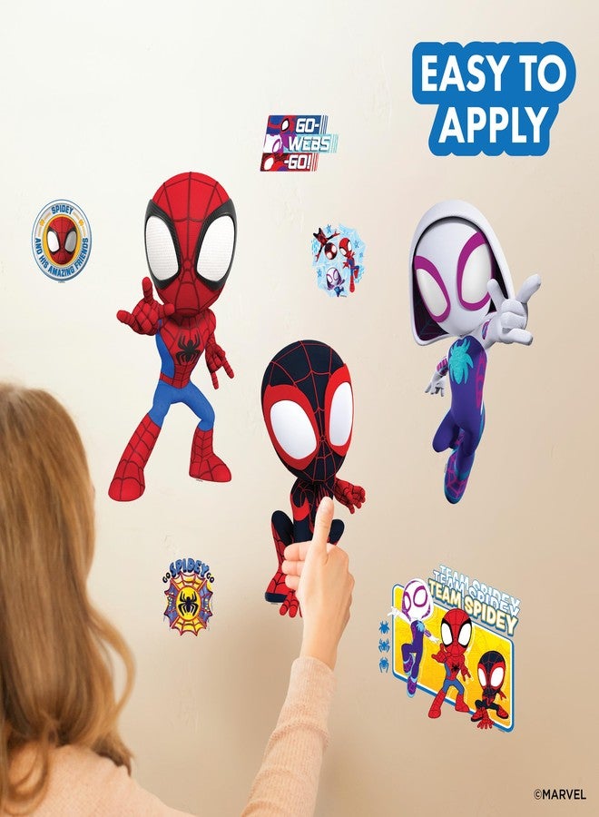 WALL PALZ Marvel Spidey and His Amazing Friends Team Wall Decal - 11"-13" Spidey Spin Ghost Spider Vinyl Stickers for Bedroom Bathroom Decor - Peel and Stick Room Decorations - Image 4