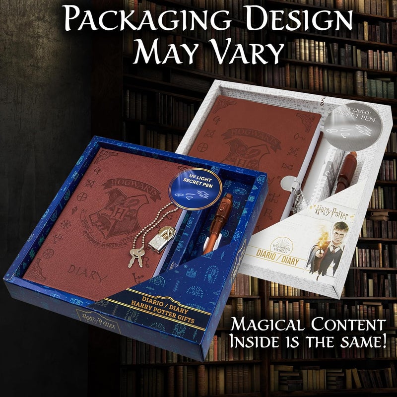 Harry Potter Lockable Diary with UV Invisible Ink Pen for Kids, Teens, Secret Journal with Key, Lined Pages, Stationery Supplies, Gifts for Kids (Brown UV Pen) - Image 2