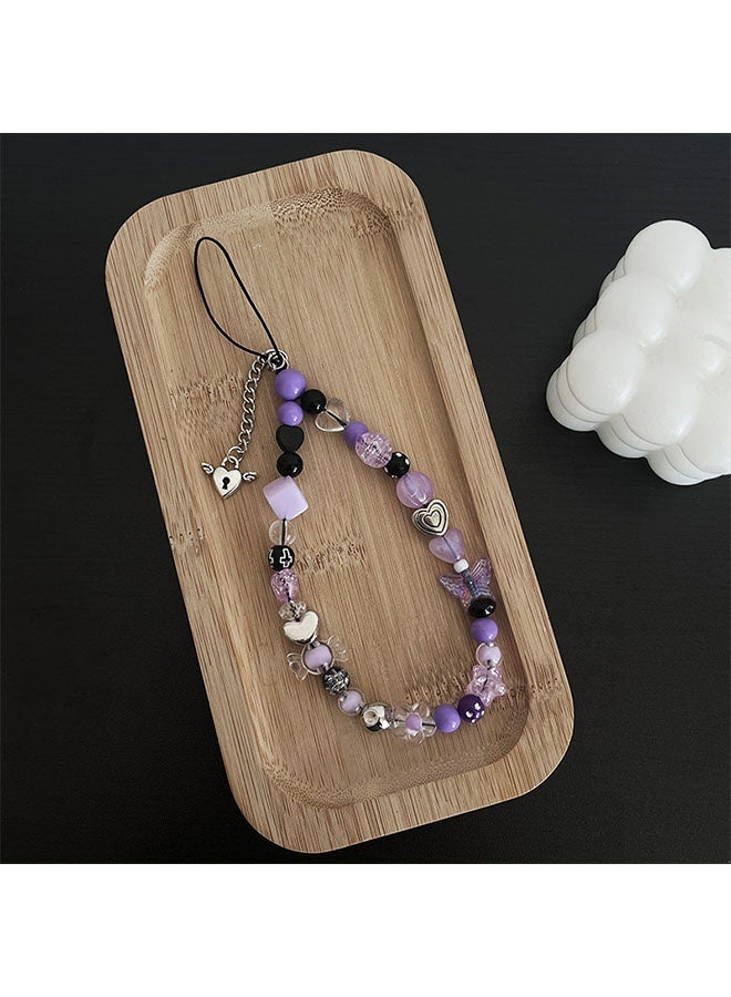ZVEV 3 Pcs Beaded Phone Charm, Stationery Decoration Charm Y2K Beaded Strap Phone Lanyard Wrist Cute Phone Chain Aesthetic Phone Strap Charm for Back to School Season - Image 4