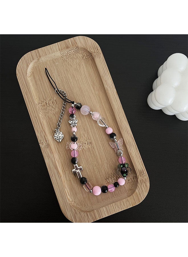ZVEV 3 Pcs Beaded Phone Charm, Stationery Decoration Charm Y2K Beaded Strap Phone Lanyard Wrist Cute Phone Chain Aesthetic Phone Strap Charm for Back to School Season - Image 5