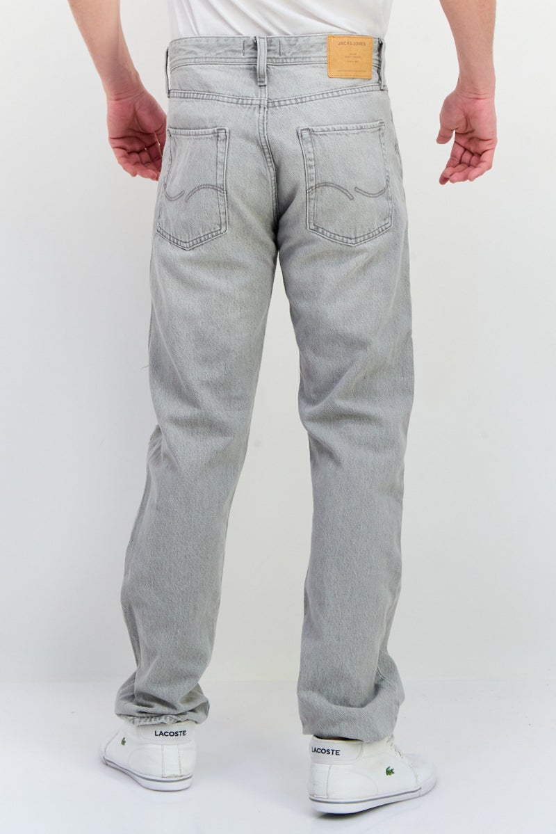 Jack Jones Men Relaxed Fit Ripped Denim Jeans, Light Grey  - Image 3