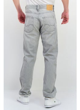 Jack Jones Men Relaxed Fit Ripped Denim Jeans, Light Grey  - Image 3