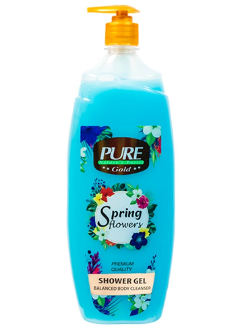 بيور جل استحمام منظف متوازن للجسم برائحة أزهار الربيع 1000 جرام