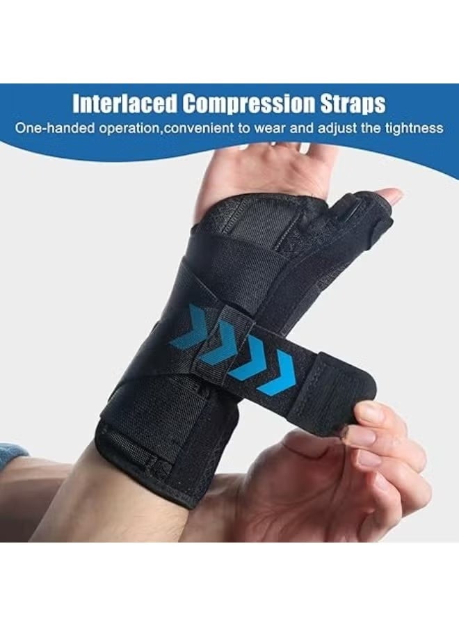 Right Hand Wrist Brace with Thumb Support, Adjustable Thumb Spica Splint for Daily Wrist Stabilization and Comfort (L/XL) - Image 2