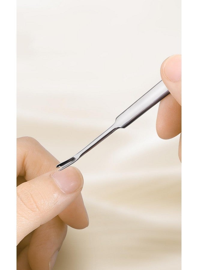 سورسينج باي مجموعة العناية بالأظافر 4 في 1 مع حقيبة تخزين - مقص أظافر من الفولاذ المقاوم للصدأ، وشوكة بشرة، ومقص أذن، ومبرد أظافر - مجموعة قص أظافر للسفر للرجال والنساء - أبيض - Image 5