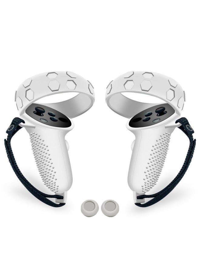 Anti-slip Silicone Cover For Oculus Quest2 Vr Handle Second Generation Vr Controller Protective Shell Gamepad Grip Cover-Model:Quest2 Handle Cover All-inclusive High-quality Black + Rocker Cap - Image 3