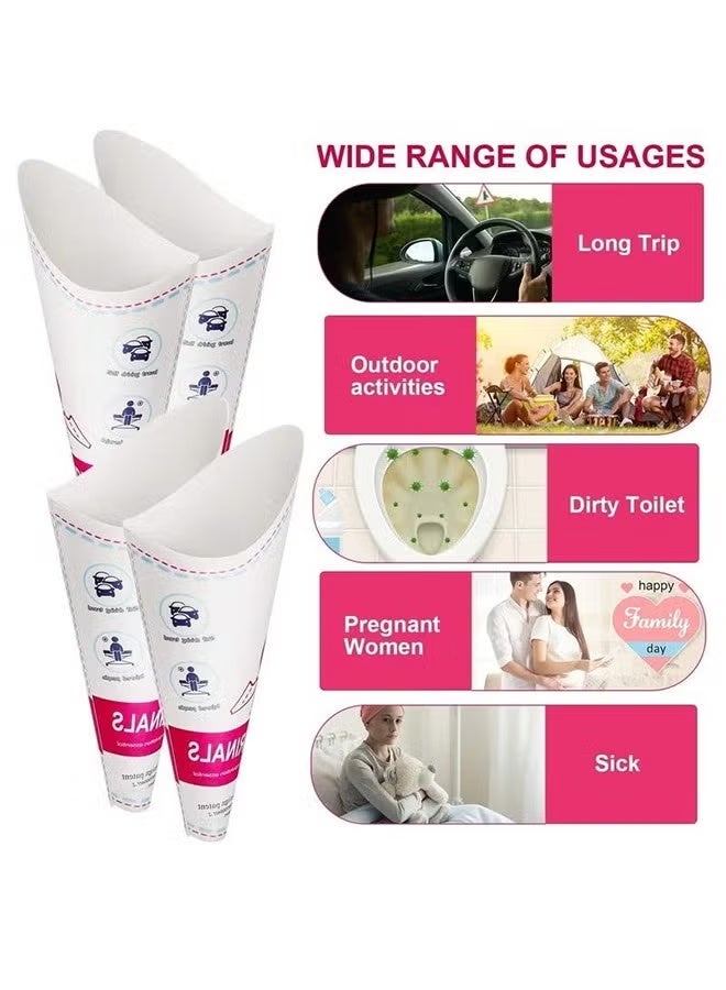 20Pcs Disposable Female Urination Device, Portable Lightweight Women Urinal Funnel Outside Standing Pee Cup Waterproof Paper Standing Urinary Funnel for Camping, Hiking, Pregnant - Image 3