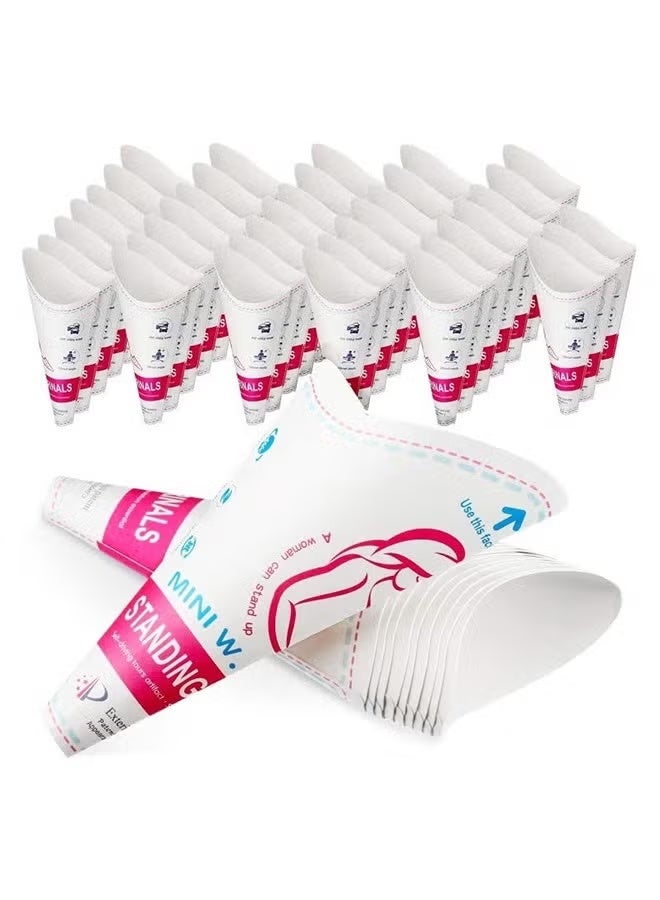 20Pcs Disposable Female Urination Device, Portable Lightweight Women Urinal Funnel Outside Standing Pee Cup Waterproof Paper Standing Urinary Funnel for Camping, Hiking, Pregnant - Image 1